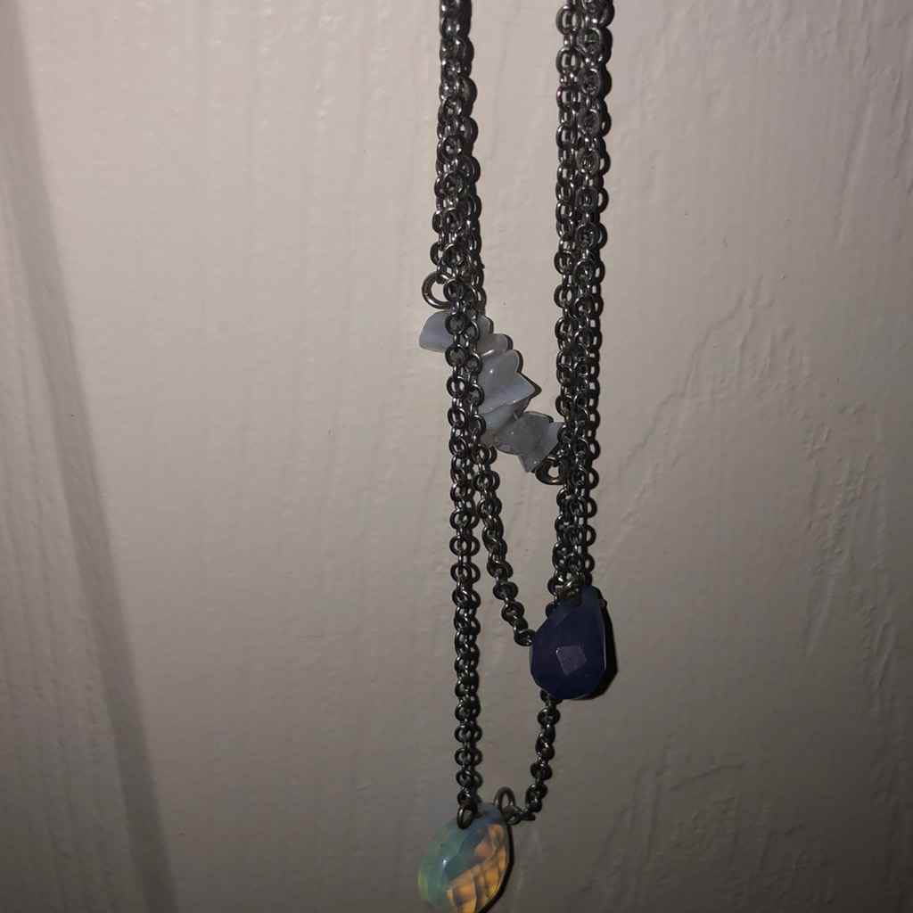 Blue Gem Necklace Stack